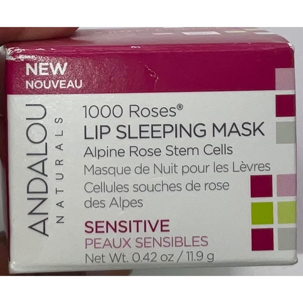 Andalou Naturals 1000 Roses Lip Sleeping Mask Sensitive Alpine Rose Stem Cells